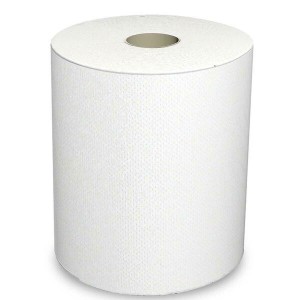 Solaris Paper Pe 8 In. X 600 Ft. Hard Wound Paper Roll Towel, White 6Pk 46530  (PE)
